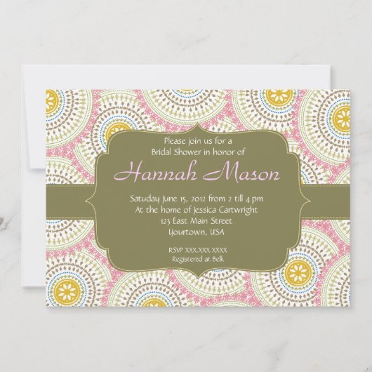 Invitation à la douche en vaporisateur rose (Devant)