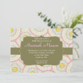 Invitation à la douche en vaporisateur rose (Debout devant)