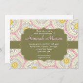 Invitation à la douche en vaporisateur rose (Devant / Derrière)