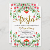 Invitation à la douche Fiesta Floral Couples (Devant / Derrière)