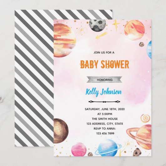 Invitation à la douche galactique dans l'espace (Devant / Derrière)