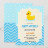 Invitation à la douche garçon canard en caoutchouc (Devant / Derrière)