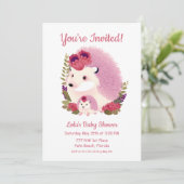 Invitation à la douche - Hérisson pour maman et bé (Debout devant)