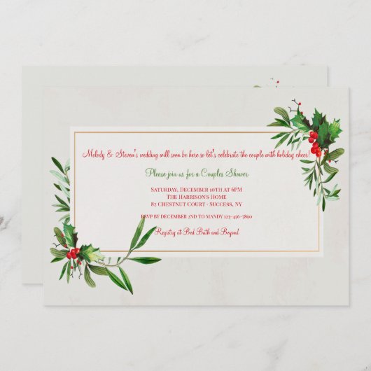 Invitation à la douche Holly Frame (Devant / Derrière)