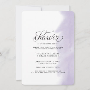 Invitation à la Douche Lavis de Couleur de Lilas