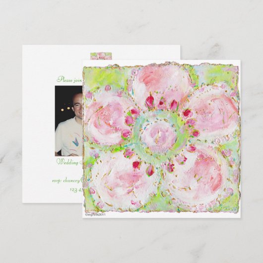 invitation à la douche "le printemps" (Devant / Derrière)