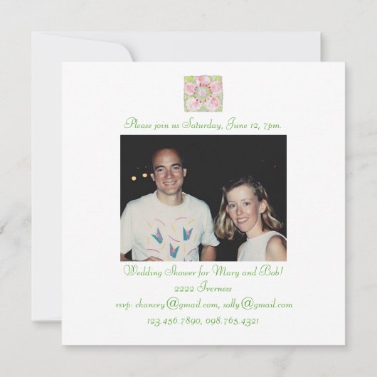 invitation à la douche "le printemps" (Dos)