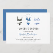 Invitation à la douche Lingerie Bleue (Devant / Derrière)