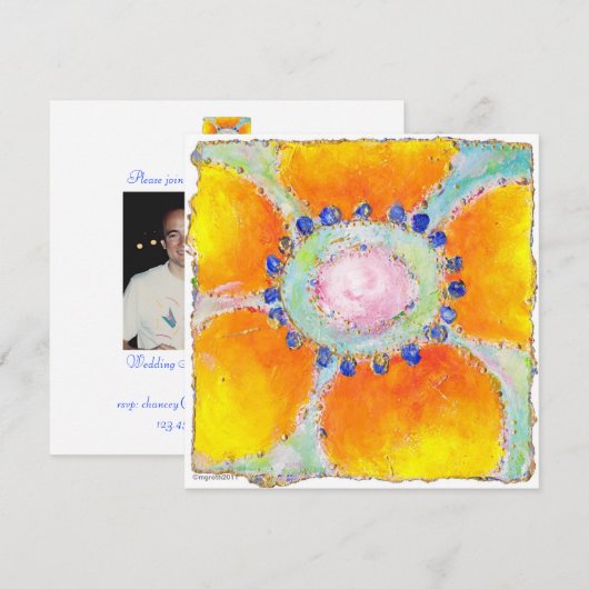 invitation à la douche "marigold" (Devant / Derrière)