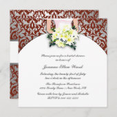 invitation à la douche marron et jaune (Devant / Derrière)