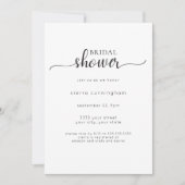 Invitation à la douche minimale noire et blanche (Devant)