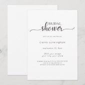 Invitation à la douche minimale noire et blanche (Devant / Derrière)