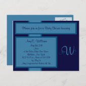 Invitation à la douche Monogram Elegant de la Mari (Devant / Derrière)