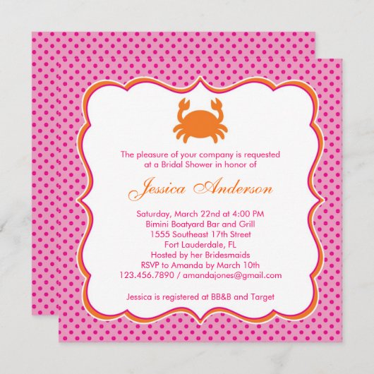 Invitation à la douche nautique (Devant / Derrière)