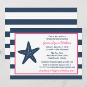 Invitation à la douche nautique Starfish, marine e (Devant / Derrière)