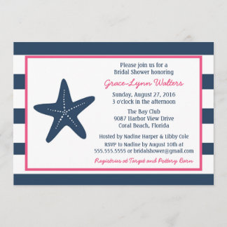 Invitation à la douche nautique Starfish, marine e