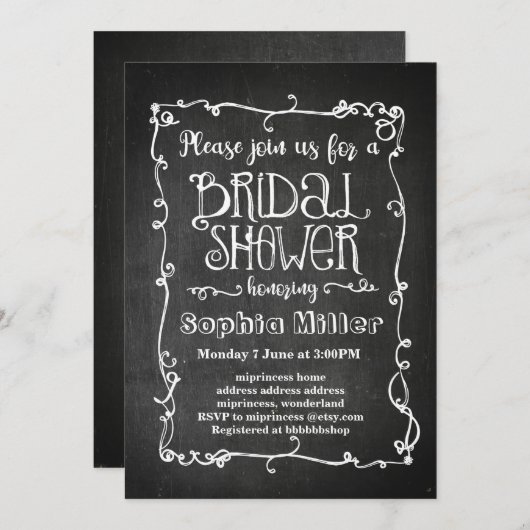 invitation à la douche nuptiale (Devant / Derrière)