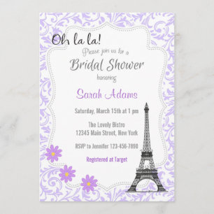 Invitation à la douche nuptiale