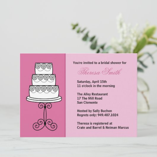 Invitation à la douche nuptiale (Debout devant)