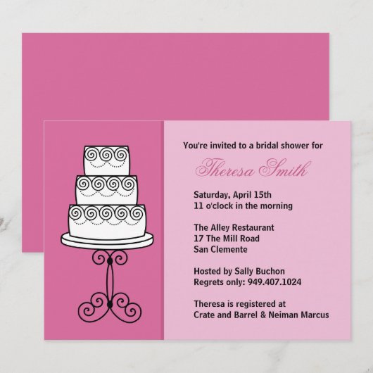 Invitation à la douche nuptiale (Devant / Derrière)