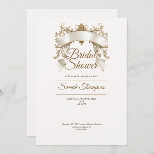 Invitation à la douche nuptiale (Devant / Derrière)