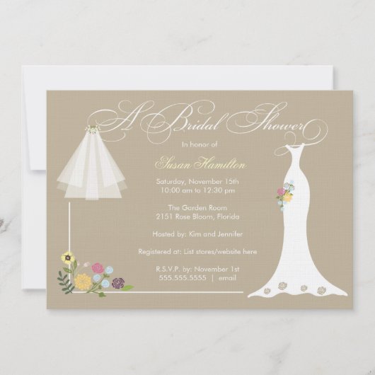 Invitation à la douche nuptiale (Devant)