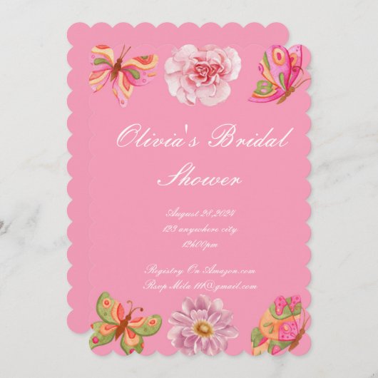 invitation à la douche nuptiale (Devant / Derrière)