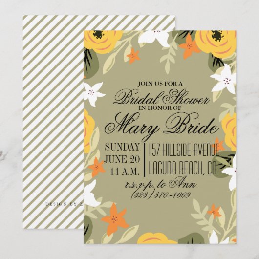 Invitation à la douche nuptiale (Devant / Derrière)