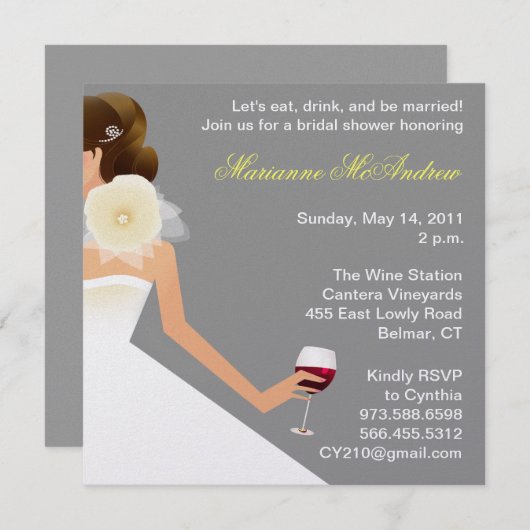 Invitation à la douche nuptiale (Devant / Derrière)