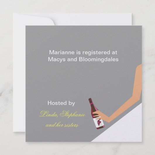 Invitation à la douche nuptiale (Dos)