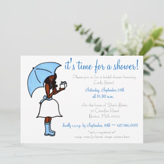 Invitation à la douche nuptiale (Debout devant)