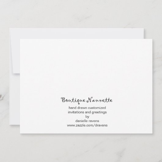 Invitation à la douche nuptiale (Dos)