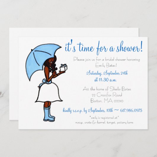 Invitation à la douche nuptiale (Devant / Derrière)