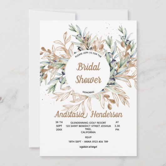 Invitation à la douche nuptiale (Devant)