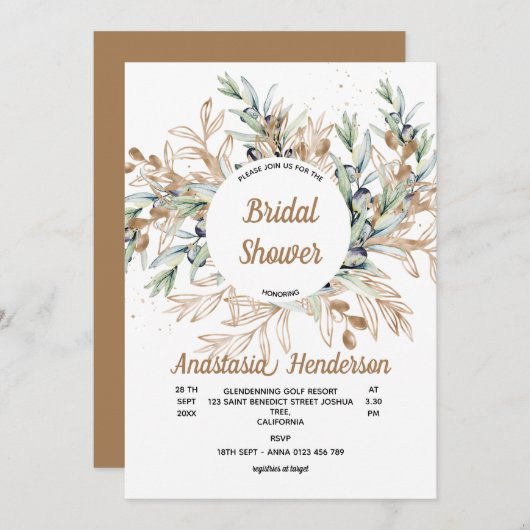 Invitation à la douche nuptiale (Devant / Derrière)