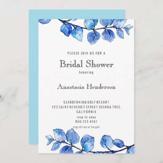 Invitation à la douche nuptiale. (Devant / Derrière)