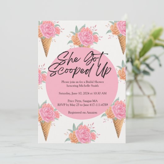 Invitation à la douche nuptiale (Debout devant)