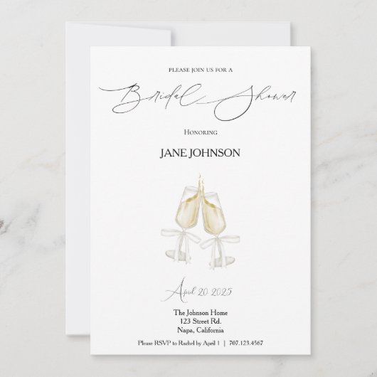 Invitation à la douche nuptiale (Devant)