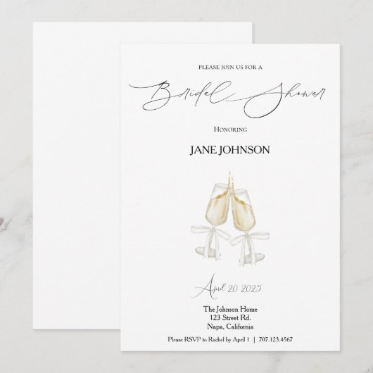 Invitation à la douche nuptiale (Devant / Derrière)