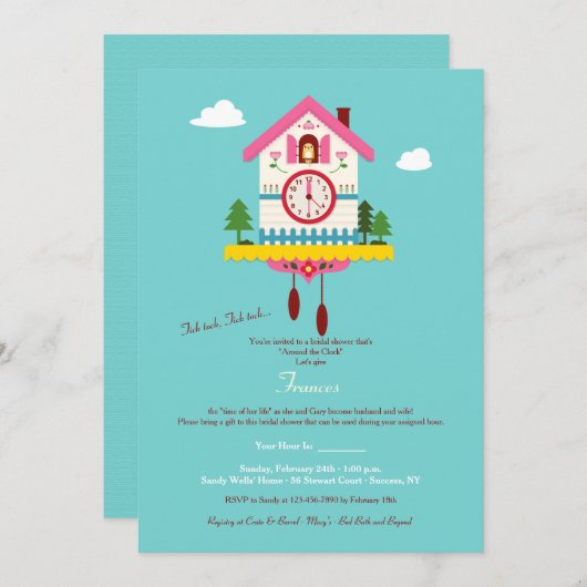 Invitation à la douche nuptiale (Devant / Derrière)