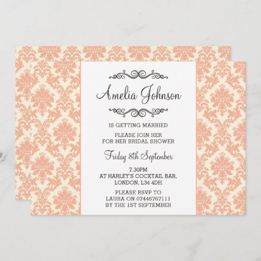 Invitation à la douche nuptiale (Devant / Derrière)