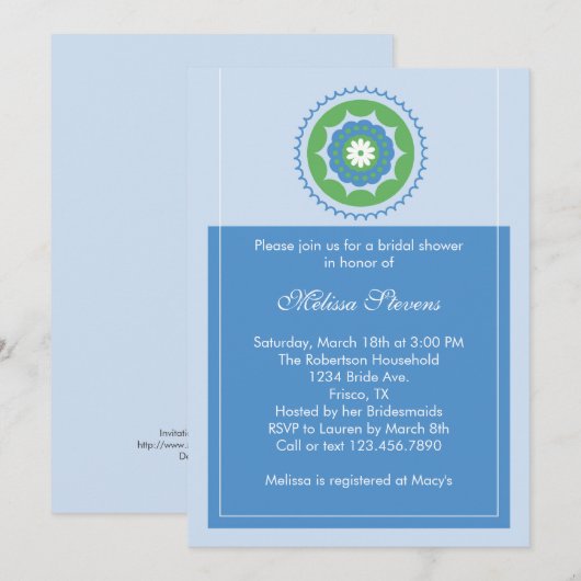 Invitation à la douche nuptiale (Devant / Derrière)