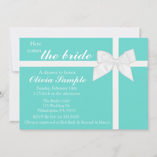 Invitation à la douche nuptiale (Devant)
