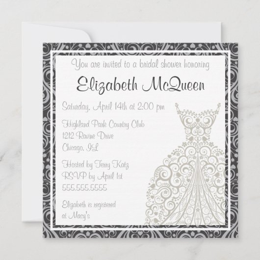 Invitation à la douche nuptiale (Dos)