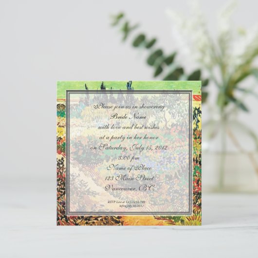 Invitation à la douche nuptiale (Debout devant)