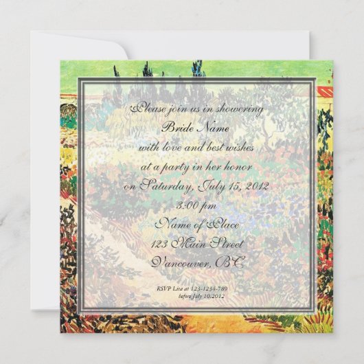 Invitation à la douche nuptiale (Devant)