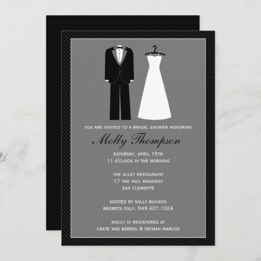 Invitation à la douche nuptiale (Devant / Derrière)