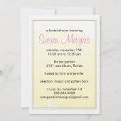 Invitation à la douche nuptiale (Dos)