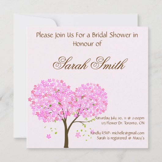 Invitation à la douche nuptiale (Devant)