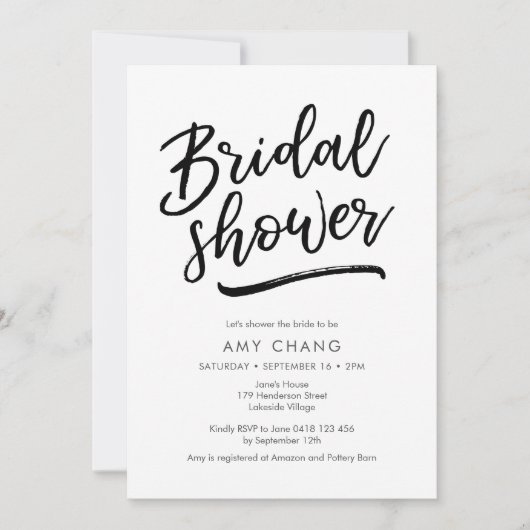 Invitation à la douche nuptiale (Devant)